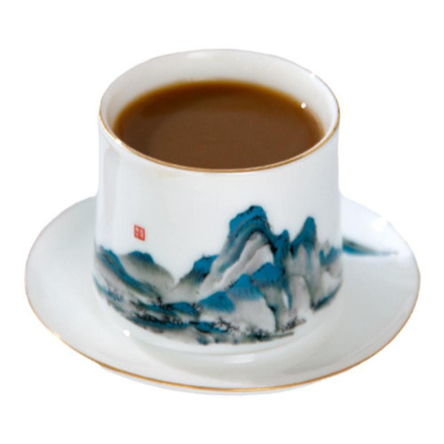 四方亭 千里江山主人杯對杯國潮中式茶杯杯墊禮盒高級陶瓷茶具