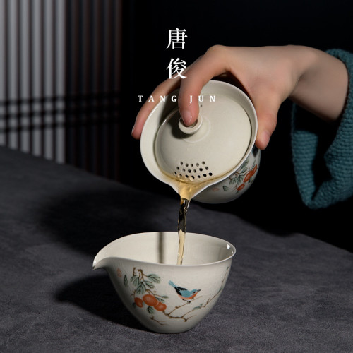 手抓壺單個茶壺茶具泡茶防燙陶瓷蓋碗不燙手二才茶碗茶杯景德鎮