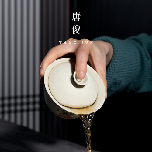 手抓壺單個茶壺茶具泡茶防燙陶瓷蓋碗不燙手二才茶碗茶杯景德鎮