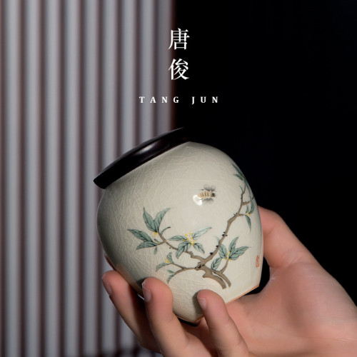 唐俊景德鎮茶葉罐小號可攜式空罐迷你茶葉盒旅行儲存罐隨身出差車用