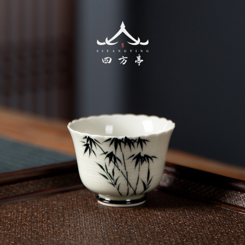 文藝景德鎮手繪茶杯歡喜女士陶瓷品茗杯單杯主人杯個人專用輕奢