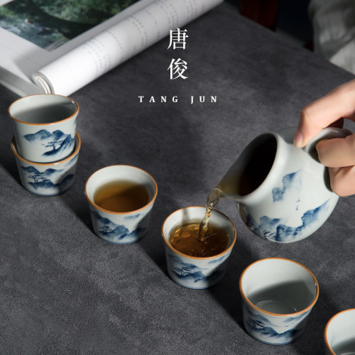 景德鎮釉下彩主人杯手繪陶瓷單個品茗杯大號茶杯功夫茶具杯子仿古