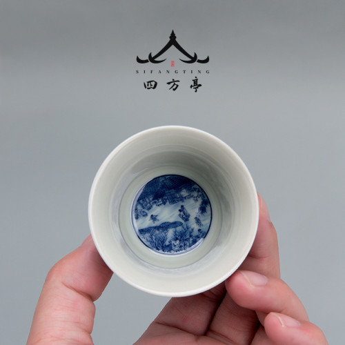 四方亭 景德鎮茶杯個人專用主人杯單杯功夫品茗杯白瓷茶具陶瓷