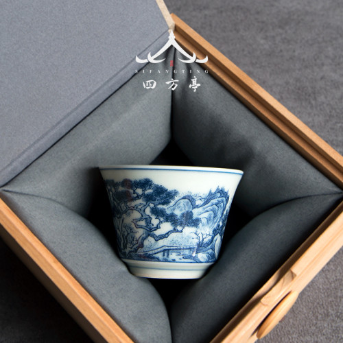 四方亭 景德鎮茶杯個人專用主人杯單杯功夫品茗杯白瓷茶具陶瓷