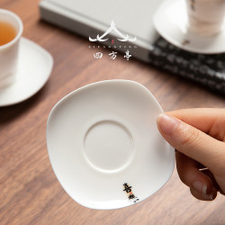 茶托茶墊杯托白瓷日式羊脂玉白瓷茶杯墊防燙隔熱陶瓷杯碟茶具配件