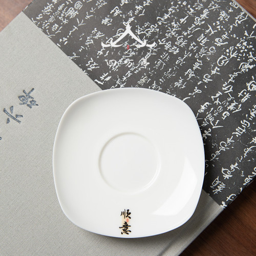 茶托茶墊杯托白瓷日式羊脂玉白瓷茶杯墊防燙隔熱陶瓷杯碟茶具配件