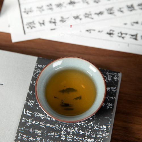 中式復古主人杯山水個人專用陶瓷青花瓷茶具家用茶碗品茗杯景德鎮