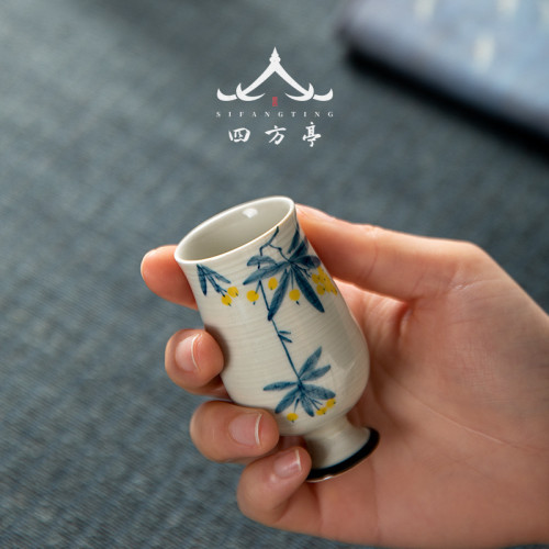 日式手繪茶杯陶瓷景德鎮主人杯功夫杯子和風酒杯聞香杯白酒杯家用