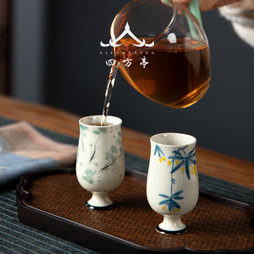 日式手繪茶杯陶瓷景德鎮主人杯功夫杯子和風酒杯聞香杯白酒杯家用