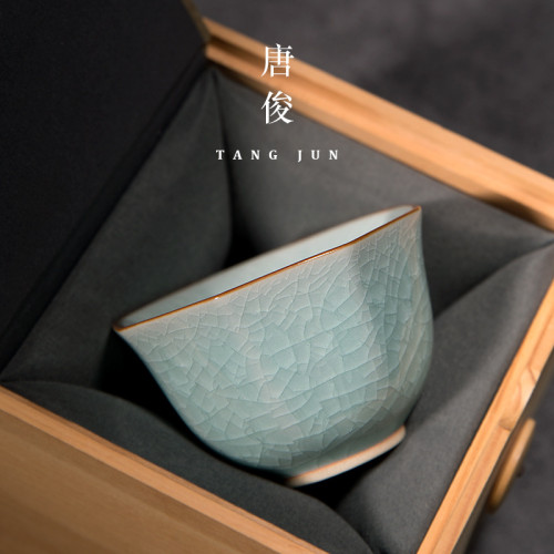 唐俊 冰裂茶杯陶瓷主人杯對杯品茗杯個人專用杯子功夫茶具景德鎮