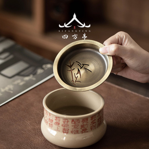 茶洗帶蓋建水大號家用茶缸水盂陶瓷高級茶道茶藝乾泡水缸茶渣水洗