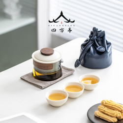 泡茶杯可攜式旅行功夫茶具套裝快客杯茶壺一人簡易陶瓷蓋碗個人