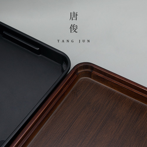 四方亭日式茶盤現代簡約輕奢乾泡盤瀝水盤家用茶台小型托盤儲水盤