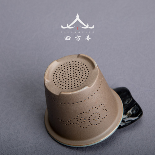 景德鎮青花瓷泡茶杯陶瓷水杯帶手柄茶水分離茶杯男士過濾帶蓋杯子