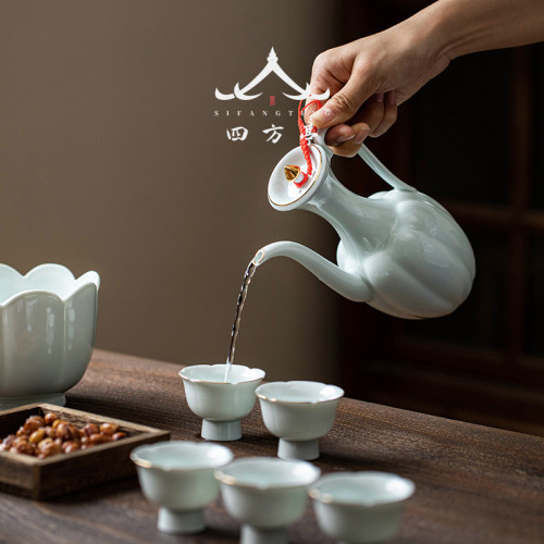 陶瓷酒具套裝溫酒器家用中式一兩白酒杯禮盒分酒器黃酒盅酒壺新款