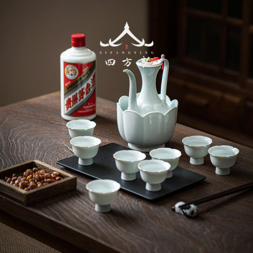陶瓷酒具套裝溫酒器家用中式一兩白酒杯禮盒分酒器黃酒盅酒壺新款