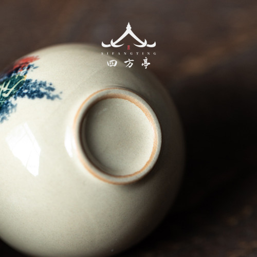 茶杯陶瓷主人杯品茗杯禪意禪定杯蛋形杯6衹客人杯和茶杯杯子