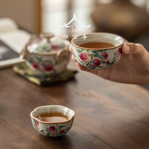 汝窰旅行茶具套裝可攜式一人一杯快客杯泡茶杯一壺二杯收納包隨身