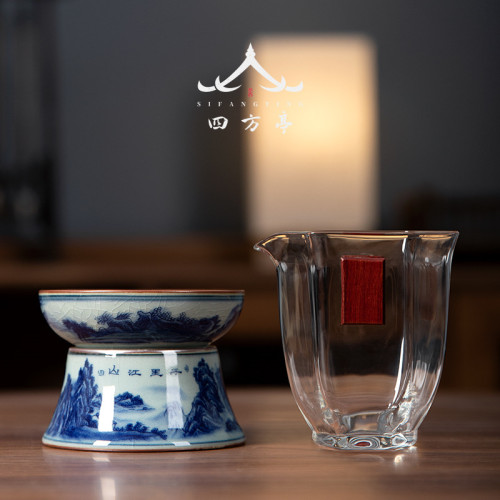 日式公道杯玻璃加厚耐熱分茶器防燙過濾茶具茶海手抓公杯茶漏套裝