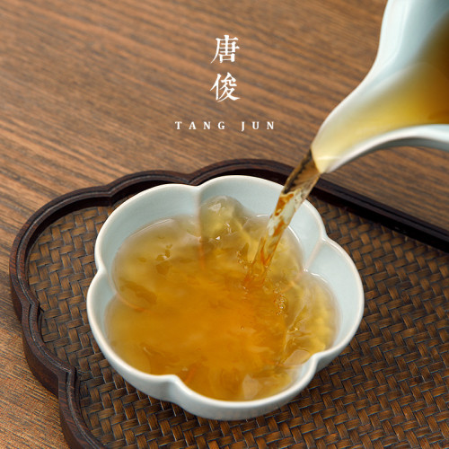 汝窰茶杯開片品茗杯功夫茶具杯子花瓣大號女士花朵主人杯雕刻