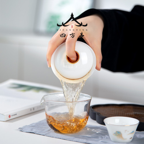 旅行茶具套裝蓋碗可攜式收納包新款一壺二杯快客杯陶瓷三杯
