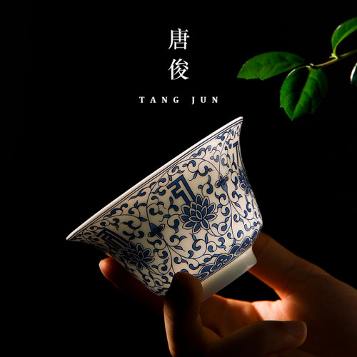 景德鎮青花瓷茶具杯子家用茶盤陶瓷功夫茶蓋碗三才套裝茶杯辦公室