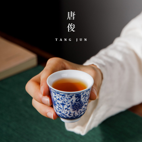 景德鎮青花瓷茶具杯子家用茶盤陶瓷功夫茶蓋碗三才套裝茶杯辦公室