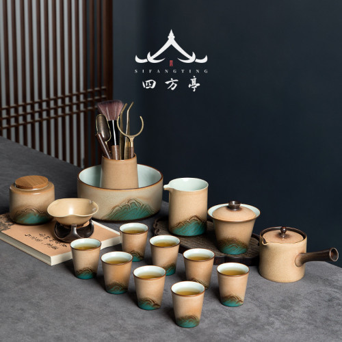 日式功夫茶具套裝高檔禮盒家用輕奢茶壺辦公室會客高級景德鎮茶杯