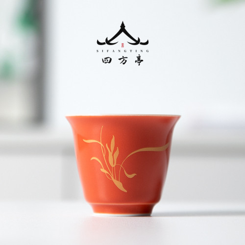 茶杯陶瓷主人杯單杯個人專用茶杯陶瓷品茗杯功夫茶具茶盞家用白瓷
