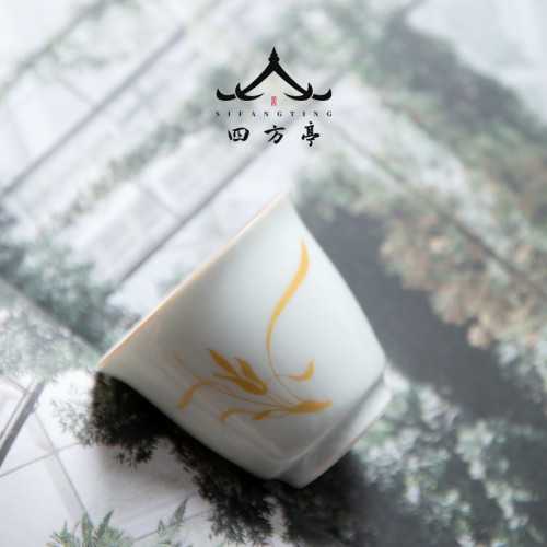 茶杯陶瓷主人杯單杯個人專用茶杯陶瓷品茗杯功夫茶具茶盞家用白瓷