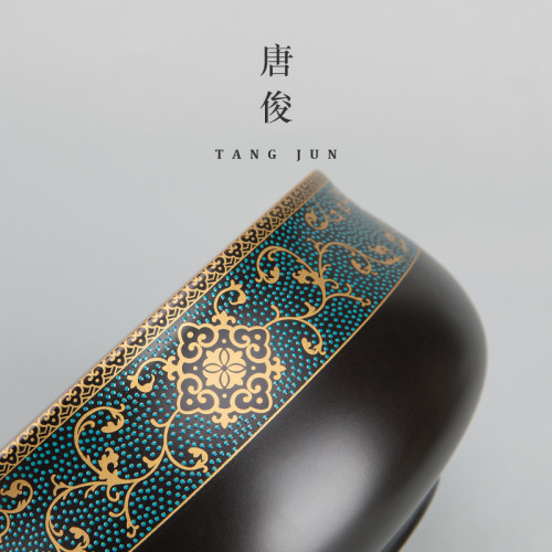 唐俊 琺瑯彩茶洗大號特大杯洗放茶杯加大水洗大容量筆洗家用配件