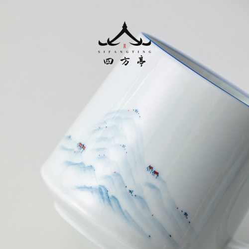 茶杯風杯子陶瓷杯泡茶杯辦公室水杯茶水分離教師節三件套帶蓋