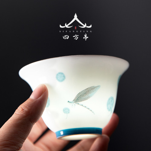 白瓷蓋碗茶碗茶杯單個高檔陶瓷三才泡茶帶蓋不燙手功夫茶具套裝