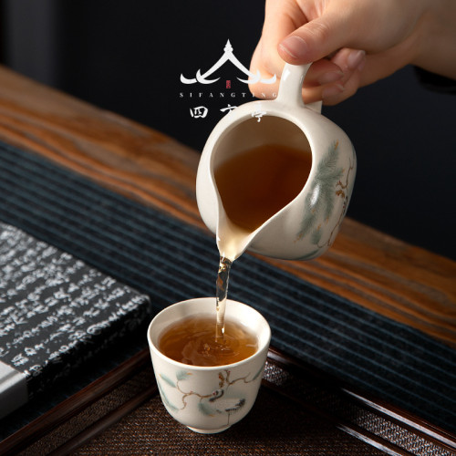 復古中式公道杯陶瓷公杯勻杯茶海大號茶杯分茶器配件功夫茶具