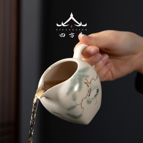 復古中式公道杯陶瓷公杯勻杯茶海大號茶杯分茶器配件功夫茶具