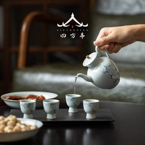 酒壺酒具酒杯分酒器白酒杯酒盅家用仿古中式手繪酒店烈酒杯結婚