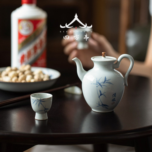 酒壺酒具酒杯分酒器白酒杯酒盅家用仿古中式手繪酒店烈酒杯結婚