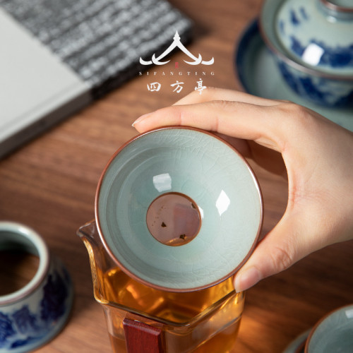玻璃公道杯茶漏一體套裝茶濾加厚耐熱分茶器高檔日式茶海公杯配件