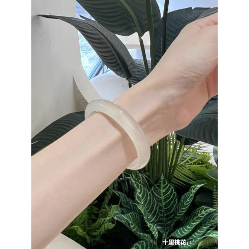 白月光荔枝凍瑪瑙手鐲女天然玉髓鐲子冰種玉鐲高冰翡翠玉手鐲女款