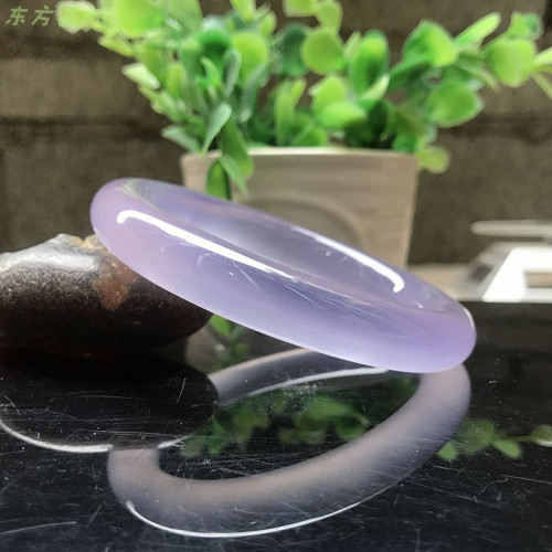 天然紫瑪瑙手鐲女款圓條瑪瑙紫羅蘭飽滿冰透玉髓瑪瑙手鐲甜美送禮