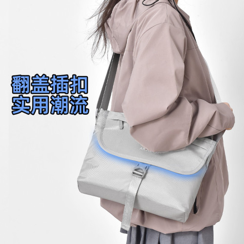 晴熙斜後背包男士挎包女潮牌大容量單肩包學生情侶休閒運動小背
