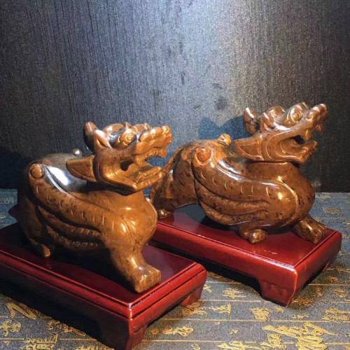 永韻  天然紅曜石貔貅擺件一對貔貅辦公室客訂大小貔貅擺件