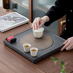 陶瓷茶盤輕奢乾泡台家用陽台客廳儲水盤茶海日式簡約復古中式會客