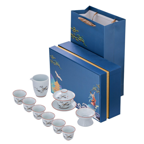 影青10頭青白瓷陶瓷泡茶商務家用全套茶具全品類高級商務禮品