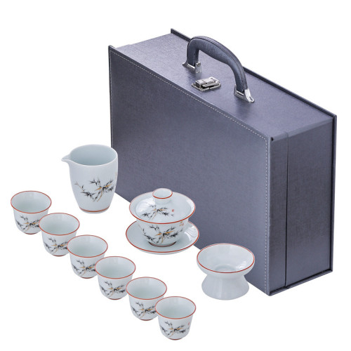 功夫茶具套裝家用客廳辦公室輕奢泡茶高檔禮盒裝蓋碗茶杯商務禮品