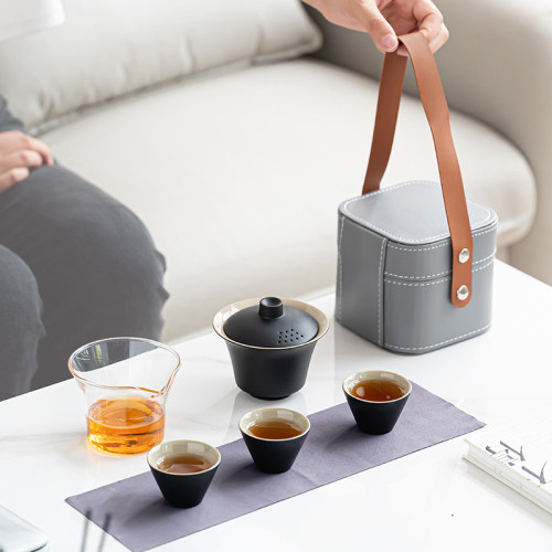 可攜式旅行茶具套裝玻璃戶外功夫茶具快客杯商務禮品伴手禮