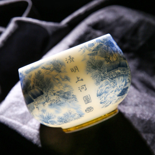羊脂玉白瓷功夫茶杯加厚主人杯單個中式陶瓷茶具家用喝茶杯品茗杯