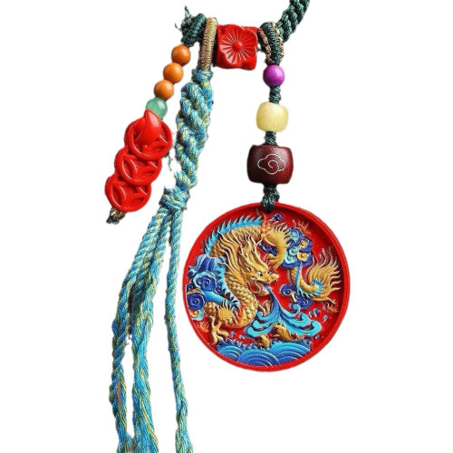 天然原礦硃砂精品紅砂彩繪包掛 鑰匙掛萬能掛精品原創含量高達95%