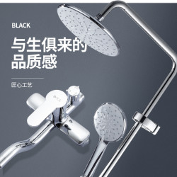 潔羿衛浴廠家直銷全銅家裝淋浴花灑套裝多功能雙用手噴蓮蓬頭頂噴