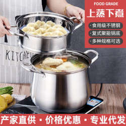 加厚不鏽鋼高湯鍋家用大容量滷肉煮雞煲湯電磁爐瓦斯爐專用蒸煮鍋